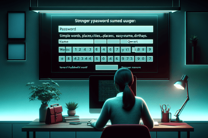 Woman monitoring multiple screens in a control room, emphasizing the vulnerabilities of weak or reused passwords